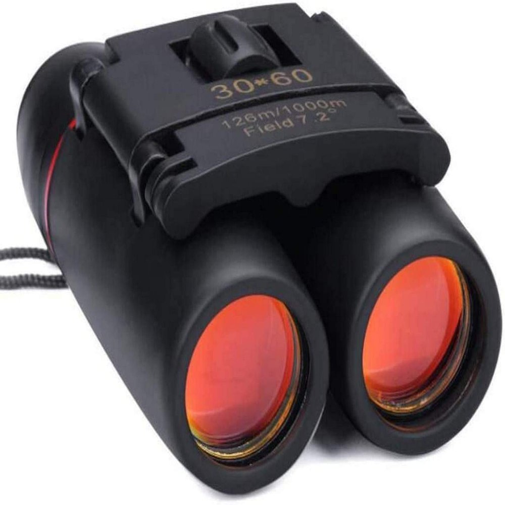 30X60 Folding Binoculars, Mini Real Magnification 10X HD Binoculars,Pocket Telescope for Bird Watching, Hiking, Hunting,
