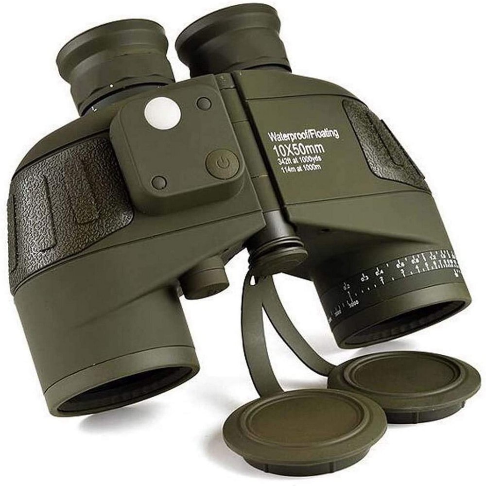 10X50 Marine Binoculars for Adults, Professional Binoculars Waterproof with Rangefinder Compass BAK4 PrismLens Fogp