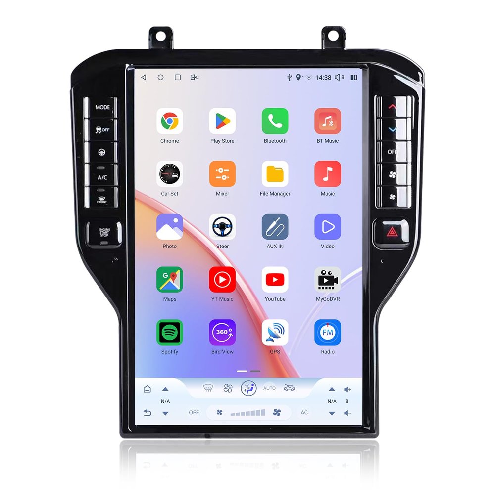 4G LTE Radio for Ford Mustang 2015-2023 Upgrade,8-Core Qualcomm CPU 14.5inch QLED Touch Screen Stereo,CarPlay & Android Auto,Support OEM Camera & SWC