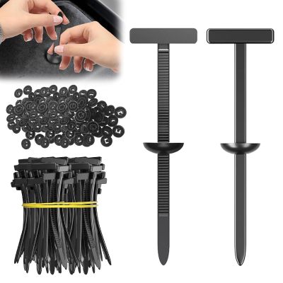 Eptchn FixBind Snap-Fit Nylon Fastening Clip for Car Repairs, Nylon Cable Tie Buckle, Heavy Duty Self-Locking Zip Ties with Button & Pin Lock,Car Fender Trunk Repair, Wire Bundling (50Pcs)