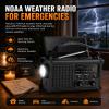 Emergency Radio, 12000mAh Solar Hand Crank NOAA Weather Radio, Black view 2