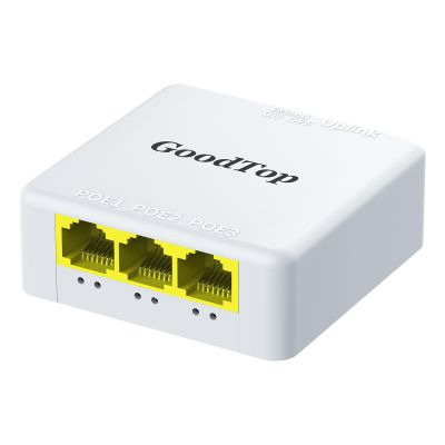 Gigabit PoE Extender 1 in 3 Out,30W Input 25W Output,Extend 100m(328ft) Power & Data Transmission,VLAN,PoE Repeater for IP Cameras,Wall Mount,Plug and Play,IEEE 802.3af/at,4kV Lightning Protection