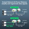 PoE Extender 100 Mbps,4-Port 1 in 3 Out,Extend 250m(820ft) Power & Data Transmission,30W Input 25W Output,PoE Repeater for IP Cameras,IEEE 802.3af/at,Wall Mount,Plug and Play,4kV Lightning Protection view 3