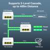 PoE Extender 100 Mbps,4-Port 1 in 3 Out,Extend 250m(820ft) Power & Data Transmission,30W Input 25W Output,PoE Repeater for IP Cameras,IEEE 802.3af/at,Wall Mount,Plug and Play,4kV Lightning Protection view 4