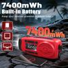 Runningsnail Emergency Weather Radio, 7400mWh Hand Crank Emergency Radio with LCD Display, Support Weather Alert Radio, USB/Solar/Hand Crank, 1W Flashlight & SOS Alarm for Outdoor & Home Emergency view 4