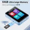 32GB MP3 Player for Kids, 1.8 inch Portable Small Music Bluetooth MP3 Player with Speaker, FM Radio, Voice Recorder, Alarm Clock, Stopwatch, Up to 512GB(Blue) view 4