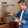 Blissbird X3 Retro Bluetooth Bookshelf Speakers, Portable Wireless Speaker for Home with Deep Bass, Stereo Loud Sound, Built-in 3.5mm AUX Input view 4