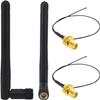 BOOBRIE WiFi Antenna Dual Band 2.4Ghz/5Ghz/5.8 GHz RP-SMA Male WiFi Aerial and 25cm U.FL MHF4 to RP-SMA Female Pigtail 0.81mm for Wireless Mini-PCI Express PCIE Network Card Adapter view 1