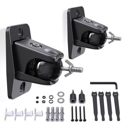 Surround Sound Rear Speaker Wall Mount, Ceiling Mount Bracket for Universal Satellite, fits Keyhole and Thread Hole with 1/4"- 20 Threads, 5mm and 4mm, Compatible with Roku, Samsung q990d & Others
