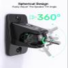 Surround Sound Rear Speaker Wall Mount, Ceiling Mount Bracket for Universal Satellite, fits Keyhole and Thread Hole with 1/4"- 20 Threads, 5mm and 4mm, Compatible with Roku, Samsung q990d & Others view 2