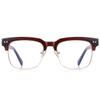 weiyuchen Male Blue Light Blocking Glasses Frame Half Frame Fashion Eyeglasses Square Tr90 Acetate Temple Glasses (red brown gold) view 2