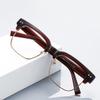 weiyuchen Male Blue Light Blocking Glasses Frame Half Frame Fashion Eyeglasses Square Tr90 Acetate Temple Glasses (red brown gold) view 3