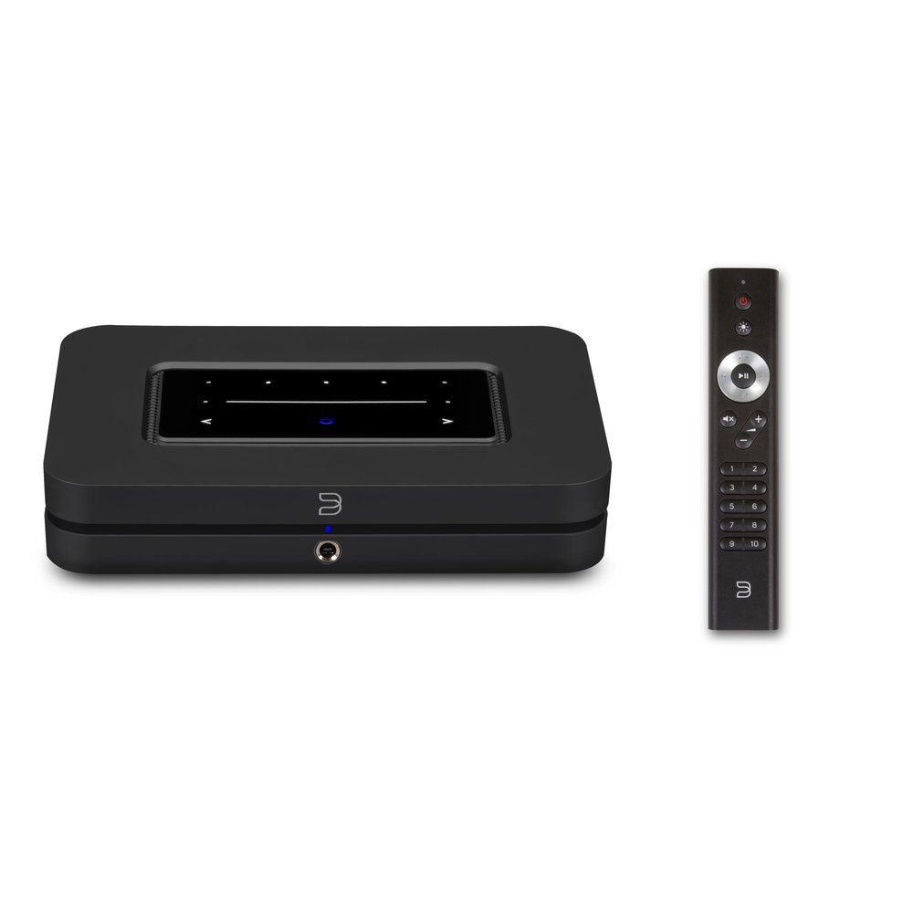 Bluesound Node (2024 Model) Wireless Music Streamer with RC1 Remote (Black) - Combo Bundle
