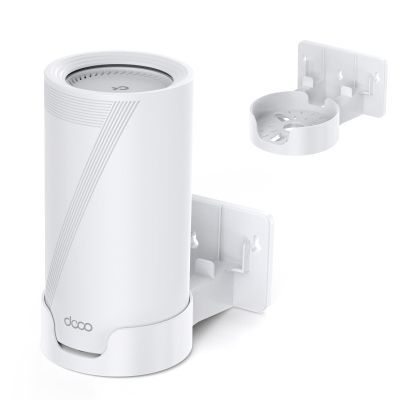 Wall Mount Kit for TP-Link Deco BE75/BE85/BE95 WiFi 7 Mesh System Space-Saving Bracket with Cable & Power Adapter Storage, Secure & Stylish Design for Home and Office (White, 1-Pack)
