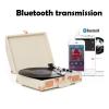 Bluetooth Record Player 3-Speedbuilt-in Stereo Speakers,Supports RCA Outputaux Input,Bluetooth and Headphone Jack,Suitcase Design,Decorations Gifts view 2