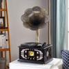 Black Retroge Phonograph Record Player Multifunction Old Radio Stereo Subwoofer Ornaments Turntables Gift Ornaments 38 * 30 * 74Cm view 1