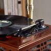 Black Retroge Phonograph Record Player Multifunction Old Radio Stereo Subwoofer Ornaments Turntables Gift Ornaments 38 * 30 * 74Cm view 3