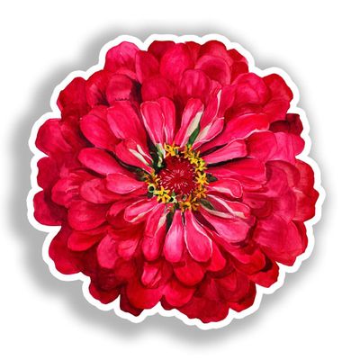 Zinnia Flower Vinyl Decal Sticker for Car, Laptop, Tumbler and More # A019052-14 x 14"