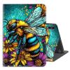 for Samsung Galaxy Tab S10 Ultra / S9 Ultra Tablet Case 14.6'' PU Leather Folio Multi-Angle Stand Cover w/Auto Wake/Sleep,Streaming & Typing for Samsung Tab Case Flowers Bee view 1