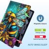 for Samsung Galaxy Tab S10 Ultra / S9 Ultra Tablet Case 14.6'' PU Leather Folio Multi-Angle Stand Cover w/Auto Wake/Sleep,Streaming & Typing for Samsung Tab Case Flowers Bee view 4
