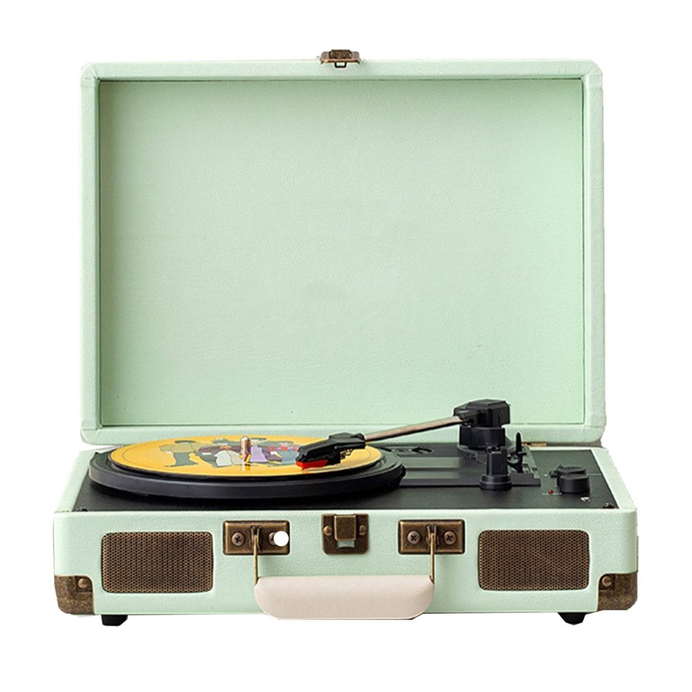 Bluetooth Record Player 3-Speedbuilt-in Stereo Speakers, Supports RCA Outputaux Input,Bluetooth and Headphone Jack,Suitcase Design, Decorations Gifts