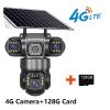 LNBBEQ Solar Camera 4G Sim Outdoor 3 Lens 3 Screen 10X Zoom PIR Human Detect Cameras Waterproof Night Vision CCTV Security Protection(4G Camera 128G) view 2