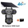 LNBBEQ Solar Camera 4G Sim Outdoor 3 Lens 3 Screen 10X Zoom PIR Human Detect Cameras Waterproof Night Vision CCTV Security Protection(4G Camera 64G) view 2