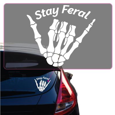 Stay Feral Transfer Vinyl Decal Sticker for Car, Laptop, Tumbler and More # A019819-12 x 12"