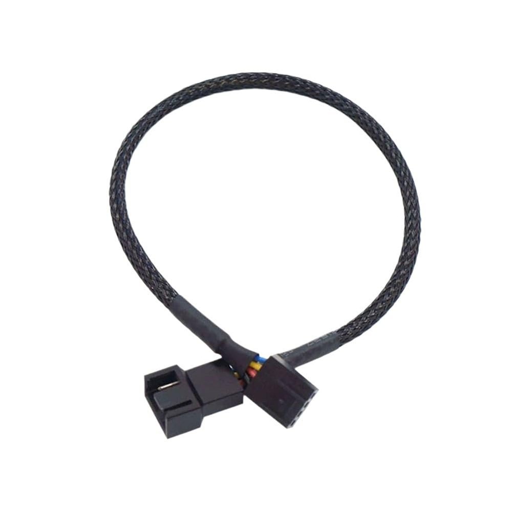 mangxiyis New 4 Pin Pwm Fan Cable 1 to 4/3/2/1 Ways Splitter Black Sleeved 27cm Extension Cable Connector Pwm Extension Cables(1 to 1)