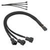 mangxiyis New 4 Pin Pwm Fan Cable 1 to 4/3/2/1 Ways Splitter Black Sleeved 27cm Extension Cable Connector Pwm Extension Cables(1 to 1) view 3
