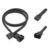 mangxiyis New 4 Pin Pwm Fan Cable 1 to 4/3/2/1 Ways Splitter Black Sleeved 27cm Extension Cable Connector Pwm Extension Cables(1 to 1) view 4