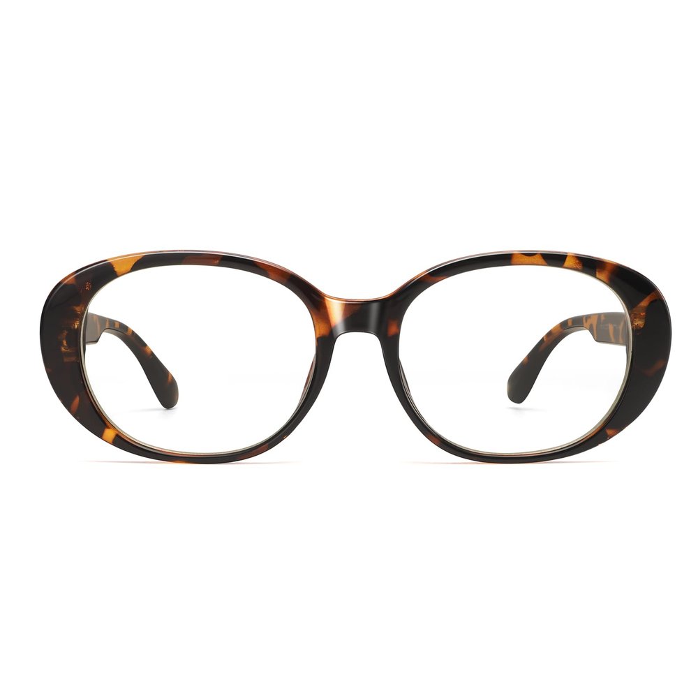 Dollger Retro Oversized Oval Blue Light Blocking Glasses for Women Men, Tortoise Cute Stylish 90s Glasses Y2k Eyewear Frame For Computer Phone Use