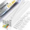 212.6in Cord Hider Wall, Cord Covers for 2-3 Wires on Wall, Paintable Cable Hider Raceway, Easier Set-up Wire Hider Wire Covers for Cords on Wall, Self-Adhesive Cable Cover, W0.95 H0.55in, White view 1