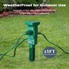 SURAIELEC Outdoor Power Stake Waterproof, 6 Grounded Outlets Power Strip Weatherproof, 15FT Extension Cord Outlet for Yard, Garden, Christmas Decoration, Patio, Outdoor Light, 1875W/15A, Green view 3