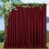 10ft x 8ft Burgundy Backdrop Curtains Polyester Photography Drapes Fabric 4 Panels 5ft x 8ft for Baby Shower Wedding Party Birthday Decorations view 1