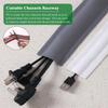 Floor Cable Cover Self-Adhesive Cable Hider White Black Grey Cable Management Kit/Groove for TV and PC Under Home Office Desk(D,1m) view 4
