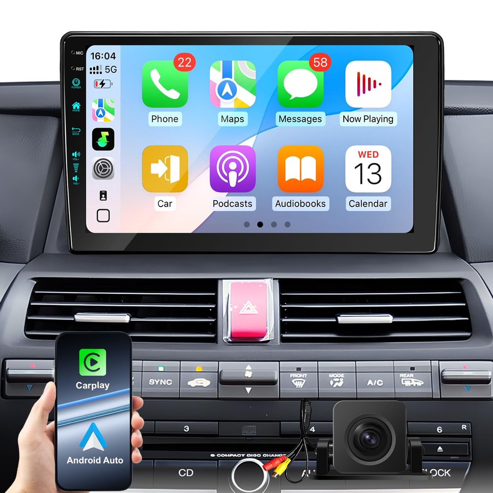 10.2 Inch Car Radio Stereo Upgrade Android 13 for Honda Accord 8th 2008-2013 with CarPlay Android Auto 1080P Backup Camera/BT5.4 ((4Ram 64Rom) 10.2)