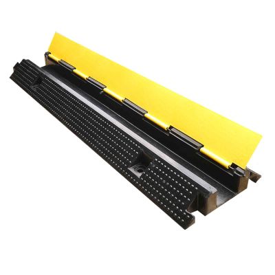 1 Pack Power Cord Cover Heavy Duty Rubber, Cable Ramp 1 Channel Traffic Speed Bump, Hose Cord Protector Ramps with Flip Cover for Indoor Outdoor Commercial(100x50x11cm/39x20x4.3in)