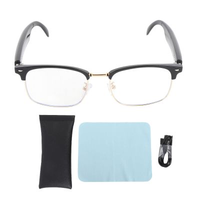 Yunir AI Translation Glasses, 5.3 Smart Glasses with Real Time Voice Translation for 200+ Countries, with APP Synchronized Bilingual Display, for Business Travel Music Call (Gold)