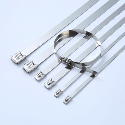 100 Pcs 304 Stainless Steel Cable Ties, 10MM Width Heavy Duty Self-Locking Zip Ties for Machinery, Vehicles, Farms & Outdoor Fences 10mm Width length400MM