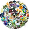 100PCS Camping Stickers, Outdoor Adventure Hiking Sticker for Water Bottle Luggage Journal Scrapbook, Camping Waterproof Vinyl Stickers for Kids Teens Adults Camper Party Favors view 1