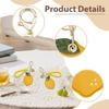 Cbyayistic Premium Leather Holder with Keychain Compatible with Air Tag - Full Coverage Protective Case for Air Tag, Anti-Loss Key Ring Accessories (Lemon) view 2