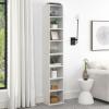 Curtainboro 8-Tier CD Storage Cabinet, Slim DVD Shelf Narrow Bookshelf, Disassembled CD DVD Media Tower Rack with Adjustable Shelves for Home Office 11.6l'' x 9.25w'' x 70.8h'' White view 1