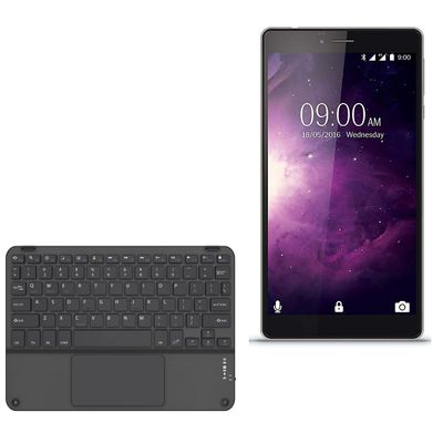 BoxWave Keyboard Compatible with Lava Magnum XL - SlimKeys Bluetooth Keyboard with Trackpad, Portable Slim TouchPad - Jet Black