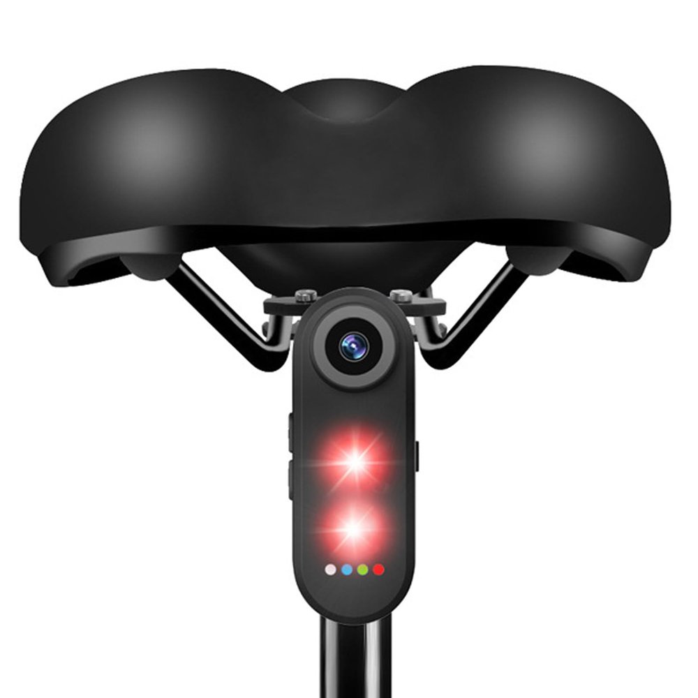 ASHATA Bike Camera with Tail Light, 4K Rear View Bicycle Camera APP Control, with Tie Rod Bracket, 5000mAh Rechargeable, for Mountain Road Electric Bikes Outdoor Cycling (C)