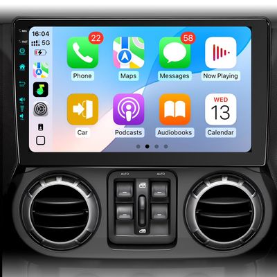 10.2 Inch Car Radio Stereo Upgrade Android 13 for Jeep Wrangler JK 2007-2018 with CarPlay Android Auto 1080P Backup Camera/BT5.4 ((4Ram 64Rom) 10.2)