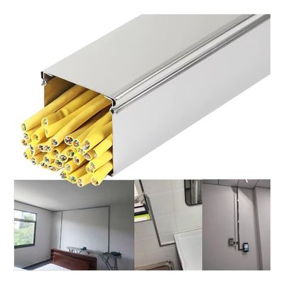 100 CM Square Stainless Steel Decorative Cable Cover/Hider, Silver Cord Channels/Protector for Home/School/Factory/Office/Garage/Cinemas(60x50mm/2.36x1.97in,S304)