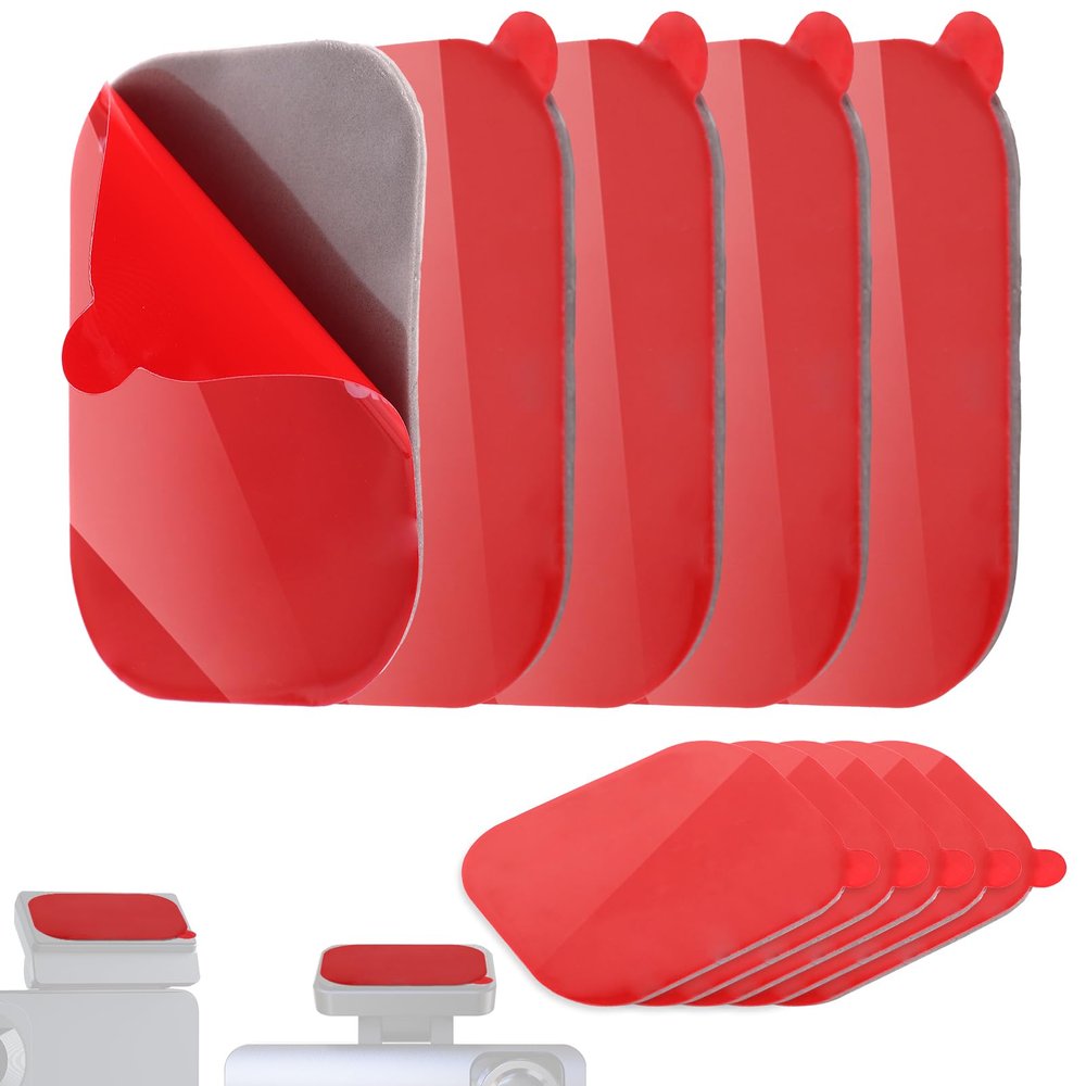 10pcs Dash Cam Adhesive Pad, Heat-Resistant Square Windshield Sticky Pads with Electrostatic Film Double-Sided Mounting Tape for Car Dashcam Dashboard GPS Mount