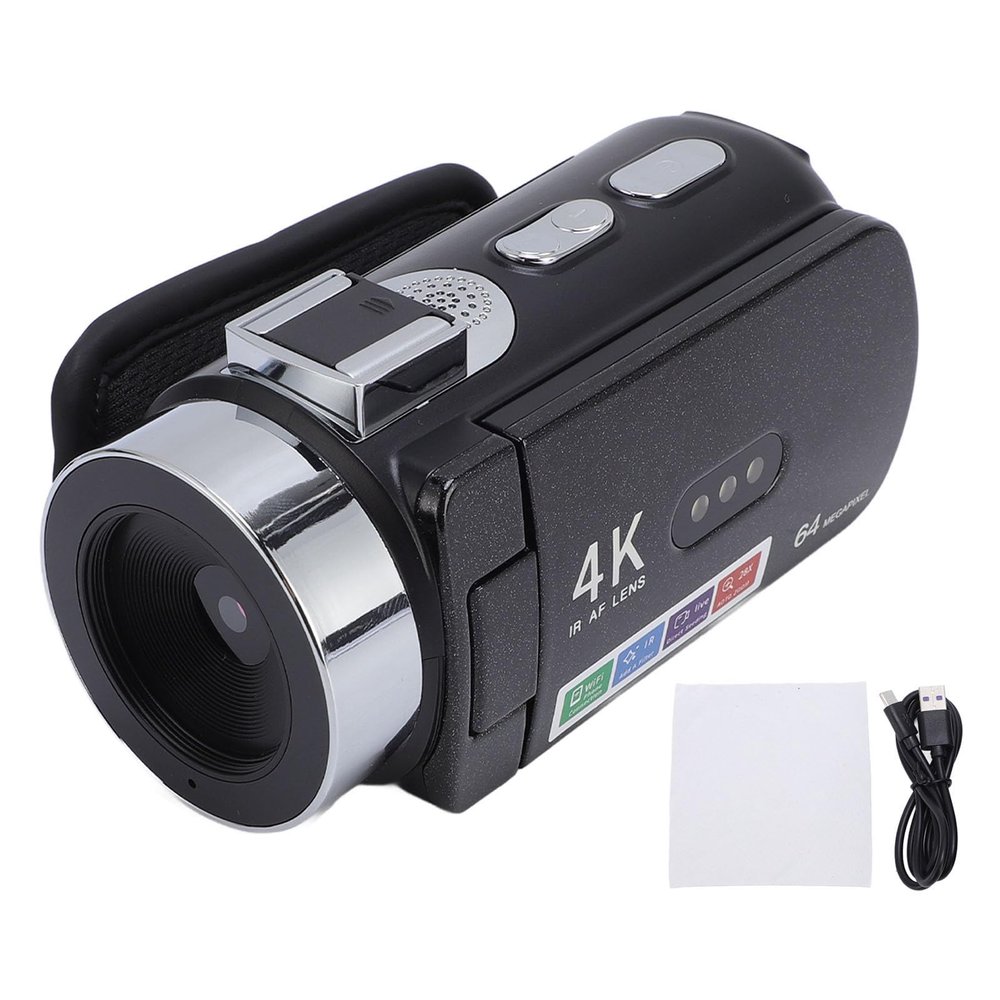 EIMSOAH 4K 64MP Video Camera, HD 28X Digital Zoom Auto Focus Digital Camera, Video Recorder, with 3 Inch Rotation Screen LED Light for Travel