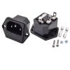 5PCS 10A250V LZ-14-F1-3P 3 Pins Panel Mounted Connector with 5x20mm Fuse C14 AC Electrical Inlet Module Power Socket(100PCS) (100PCS,AC-03 Copper Pins) view 1